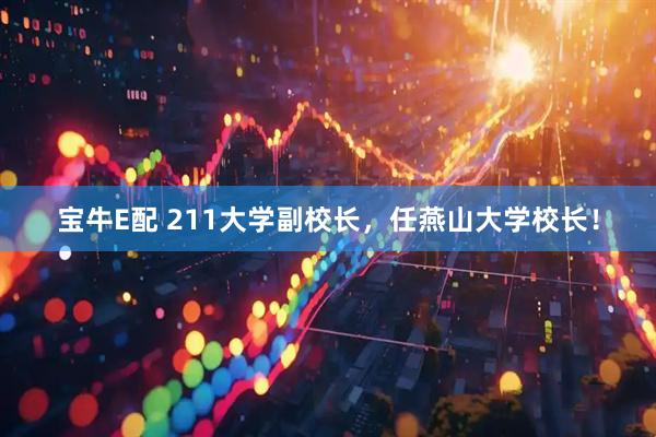 宝牛E配 211大学副校长，任燕山大学校长！