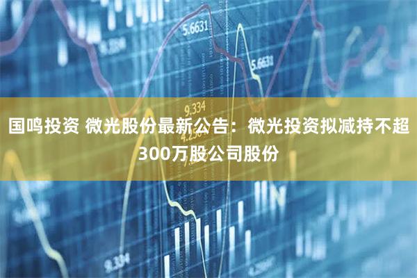 国鸣投资 微光股份最新公告：微光投资拟减持不超300万股公司股份