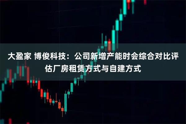 大盈家 博俊科技：公司新增产能时会综合对比评估厂房租赁方式与自建方式