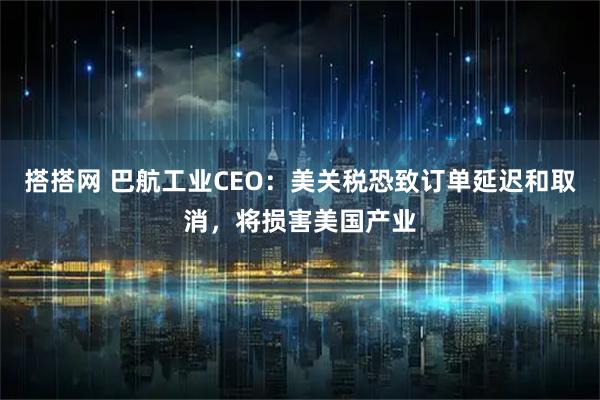 搭搭网 巴航工业CEO：美关税恐致订单延迟和取消，将损害美国产业